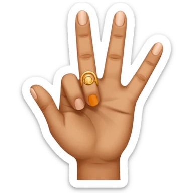 Hand holding up three fingers  sticker