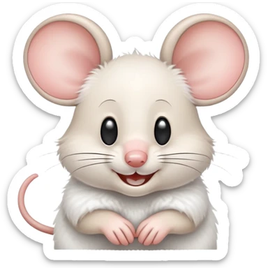 cartoon mouse with big round ears and a happy face sticker