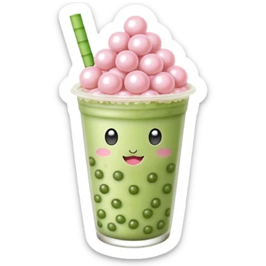 Baby pink matcha boba sticker