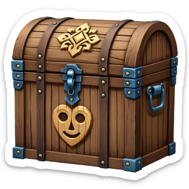 Pandora's box, wooden chest with ancient carvings sticker