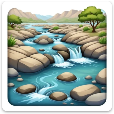 small flowing river with clear water sticker