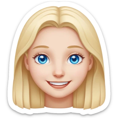 Closed smile smiling girl with blue eyes sticker