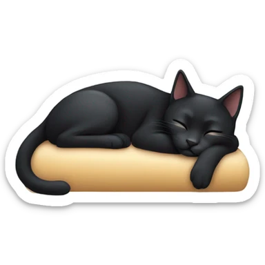 Black cat sleeping sticker