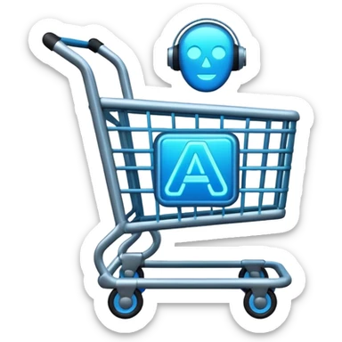 cart with a glowing AI sign sticker