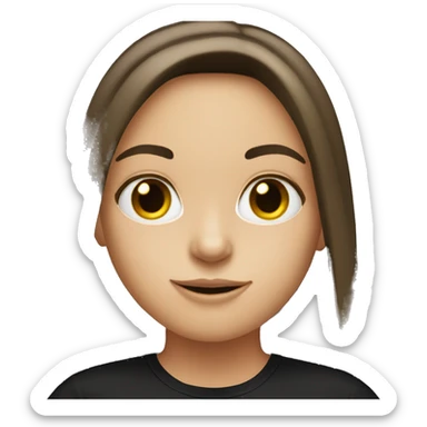 white brunette with black t shirt reflecti sticker