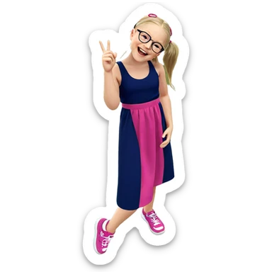 smiling girl with glasses outdoors sticker