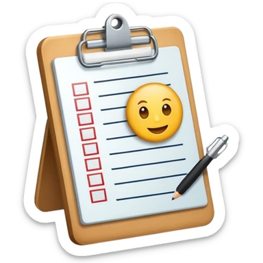 clipboard with a checkmark sticker