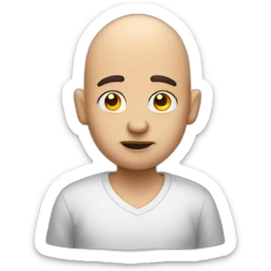 bald man shrugging sticker