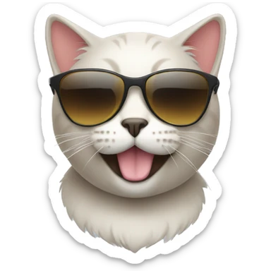 Cat with sunglasses sticker