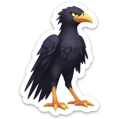 Edgy Fantasy legendary dark bird shadow-type-Phoenix Fakemon full body sticker