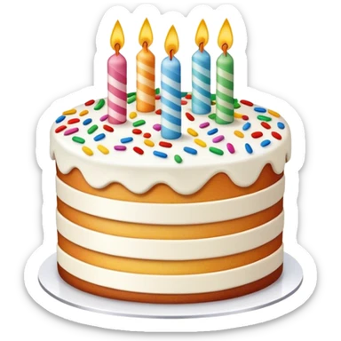 Birthday cake with sprinkles sticker