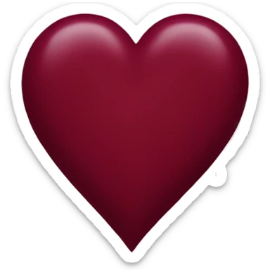 burgundy heart sticker