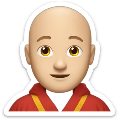 Caucasian Monk in red bathrobe sticker