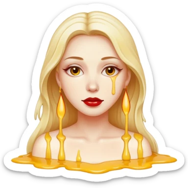 Woman dripping hot wax onto her own skin, controlled pain, ceremonial atmosphereWoman dripping hot wax onto her own skin, controlled pain, ceremonial atmosphere sticker