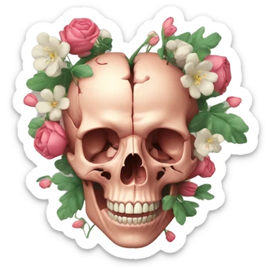 Anatomical hart with flowers sticker