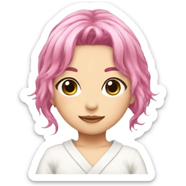 sukuna jujutsi kaisen pink hair sticker