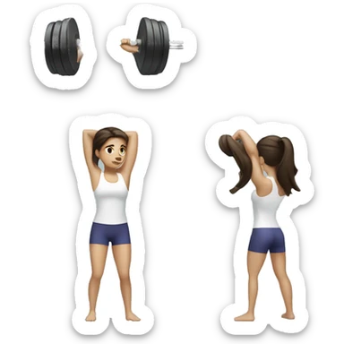 brunette girl lifting weights sticker