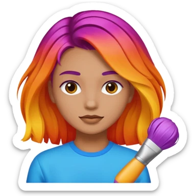 Coloring a hair sticker