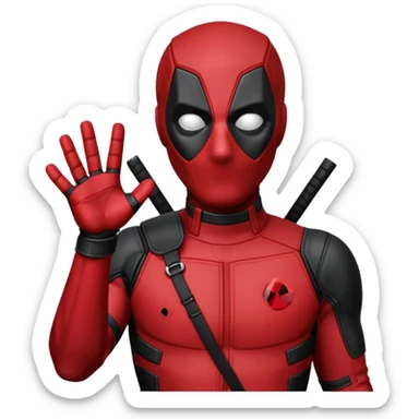 DeadPool from marvel rivals saying hi sticker