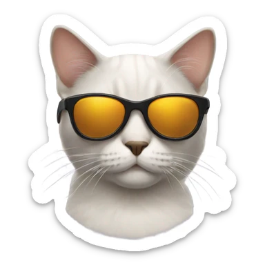 Cat with sunglasses sticker