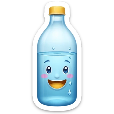 una botella de agua normal  sticker