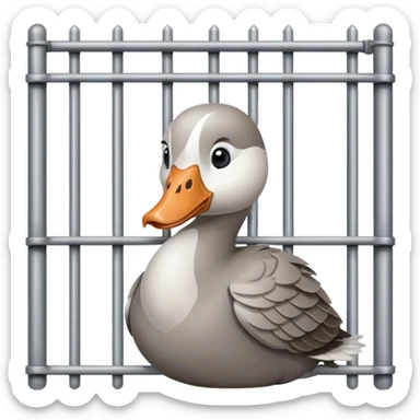 A goose in jail sticker