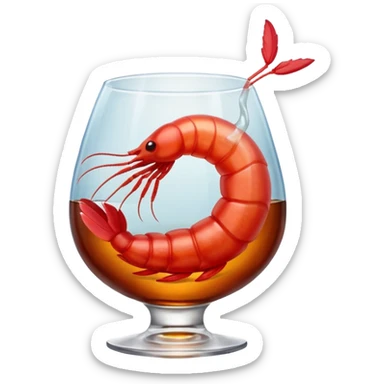 A SHRIMP DRINKING BURBON sticker