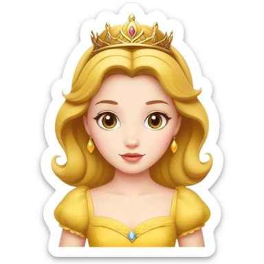 Belle princess with yellow dress sticker