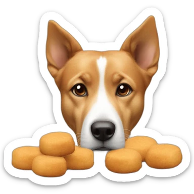 Chien mangeant ses croquettes sticker