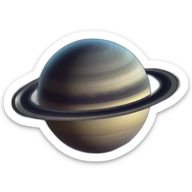 planet Saturn with a cartoon sleepy face with big calm eyes sticker