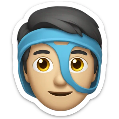 Un muchacho con máscara de hackers hacieno tredig sticker