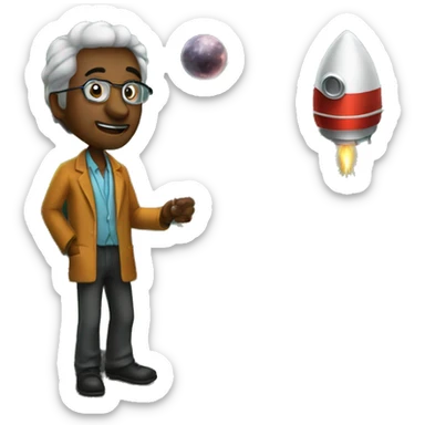 scientist explain rocket science in a blackboard sticker