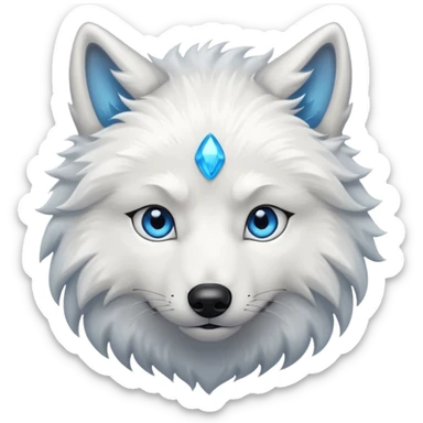 White wolf emoji sticker