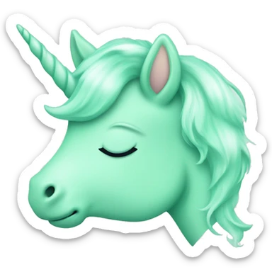 Cute Mint green sleeping unicorn sticker