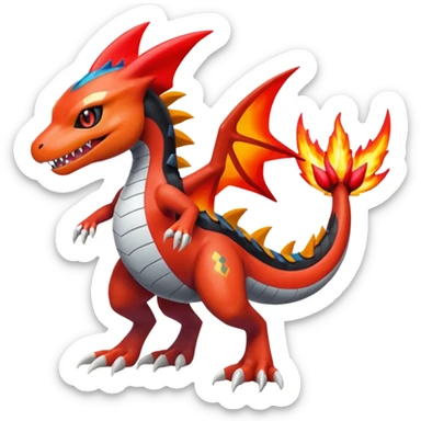 Meloetta-Garchomp-Guilmon-Pokémon-Fakémon-fusion-hybrid-creature sticker