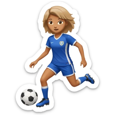 una donna che gioca a calcio sticker