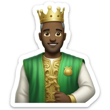 whatsapp king with green hai sticker