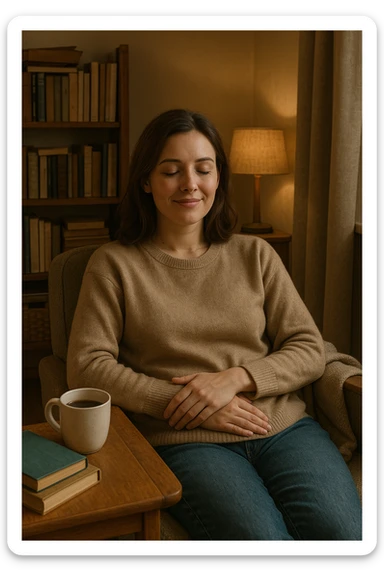 donna che vuole rimanere nella sua zona di comfort. Immagini realistiche sticker