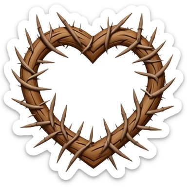 Around the heart  Crown thorns  in horizontal lly  sticker