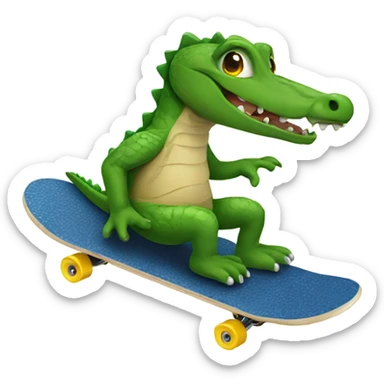 Alligator skateboarding  sticker
