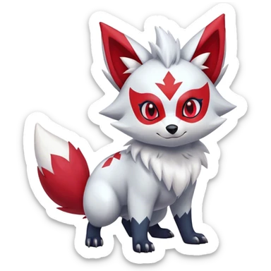 Epic Shiny Cute Kawaii Zangoose-Zorua-Zoroark-Pokemon-fakemon-hybrid-animal Full Body  sticker