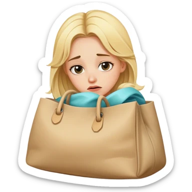Tired blonde girl with sleepless bags sticker