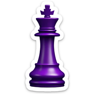Queens chess piece split down the middle two tone purple sticker