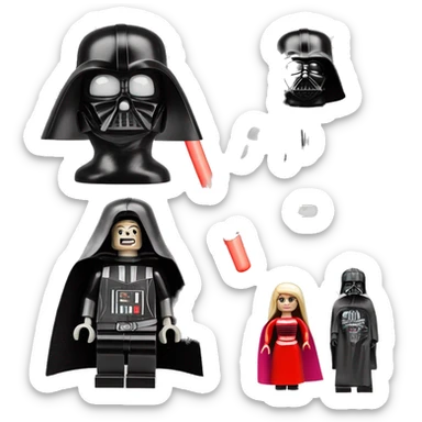 Lego Darth Vader’s and Barbie’s seriously dusty disturbing disgusting ghostly haunted horror dream mansion  sticker