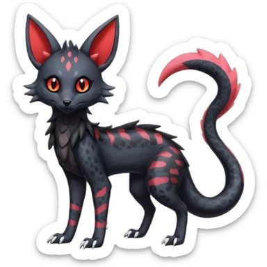Gothic edgy dark Salandit-Umbreon-Genet-Noivern-Noibat-Serval-Hybrid (Full body) sticker