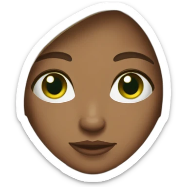 long straight brown hair girl with green eyes and freckles from head to chest sticker