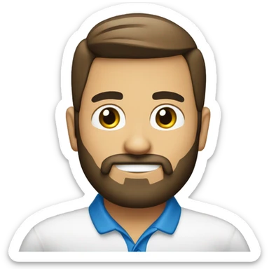 generate a Mexican male that is hall and well built with a beard that's is wearing a fitted polo with a company logo on the right side Clean estate solutions  sticker