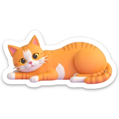 a cat lying down sticker