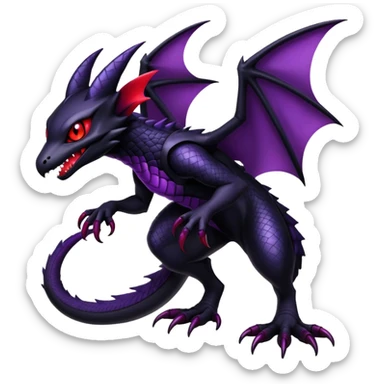 Shiny Epic Badass Gothic Dark Noibat-Salandit-Darkrai-Hybrid sticker