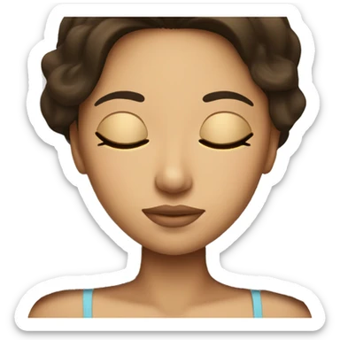 Brunette girl sleeping sticker